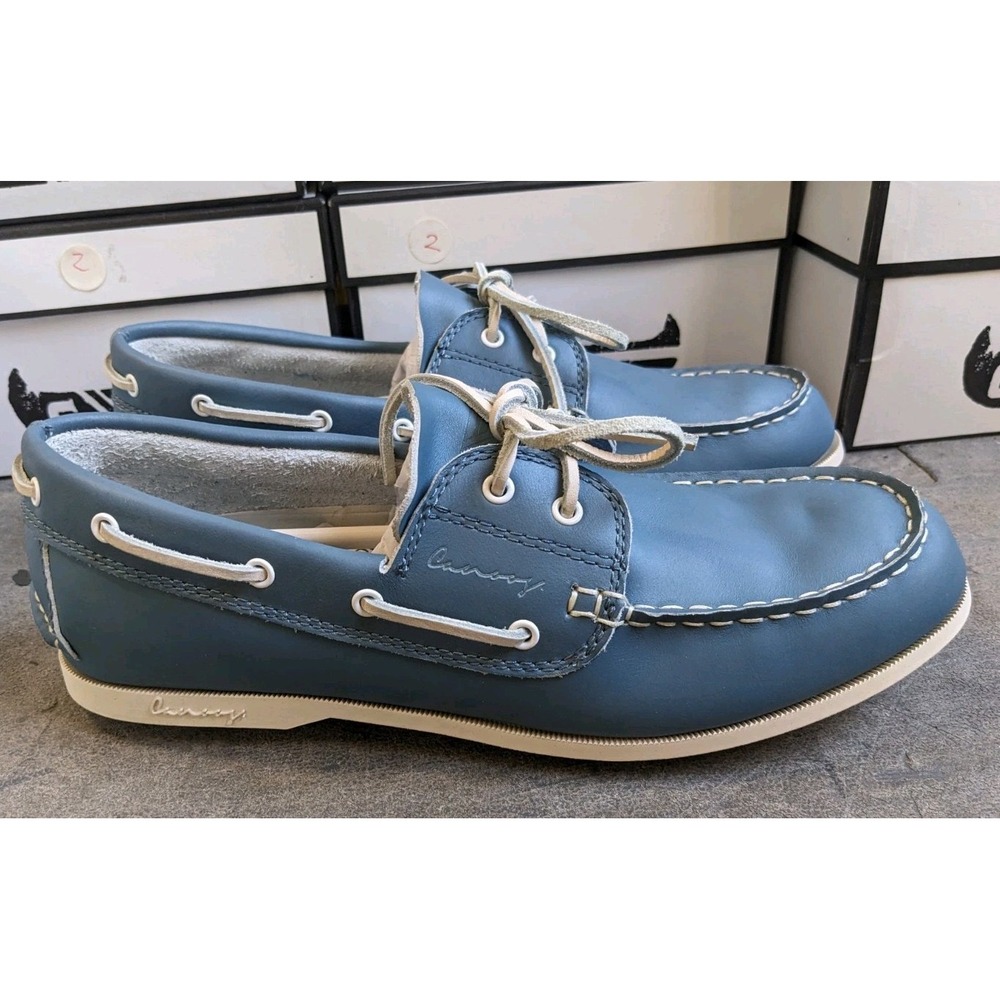 READ Canoos Golf Shoes Women's 11‎ Steele Blue Leather 2.0 Boat Shoe Loafer